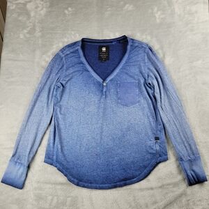 G Star Raw Women Black Long Sleeve Pocket Straight T Shirt Top Size M Medium